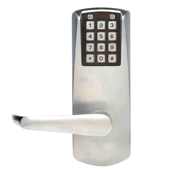 E-Plex 2000 Cylindrical Lock, 100 Access Codes, 1,000 Audit Events, 2-3/8-in Backset, 1/2-in Throw,
